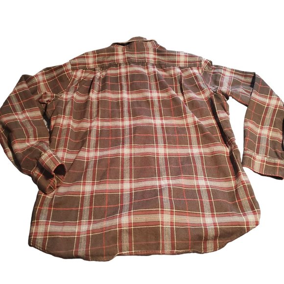 Eddie Bauer Men's Size Large Relaxed Fit Flannel Shirt Black Blue Red - Picture 2 of 10